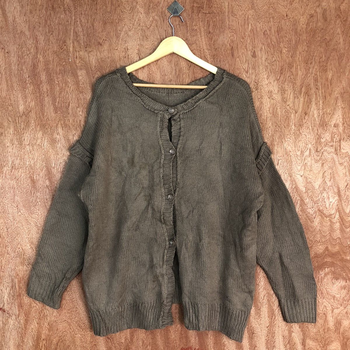 Homespun Knitwear Japan Brown Shag Shaggy vintage cardigan Knitwear #H0100 Size US L / EU 52-54 / 3 - 3 Thumbnail