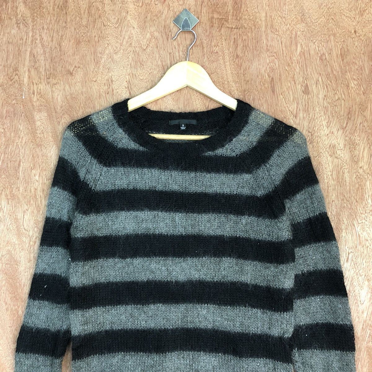 Homespun Knitwear Uniqlo Black mohair Shag Shaggy Knitwear #H090 Size US S / EU 44-46 / 1 - 2 Thumbnail