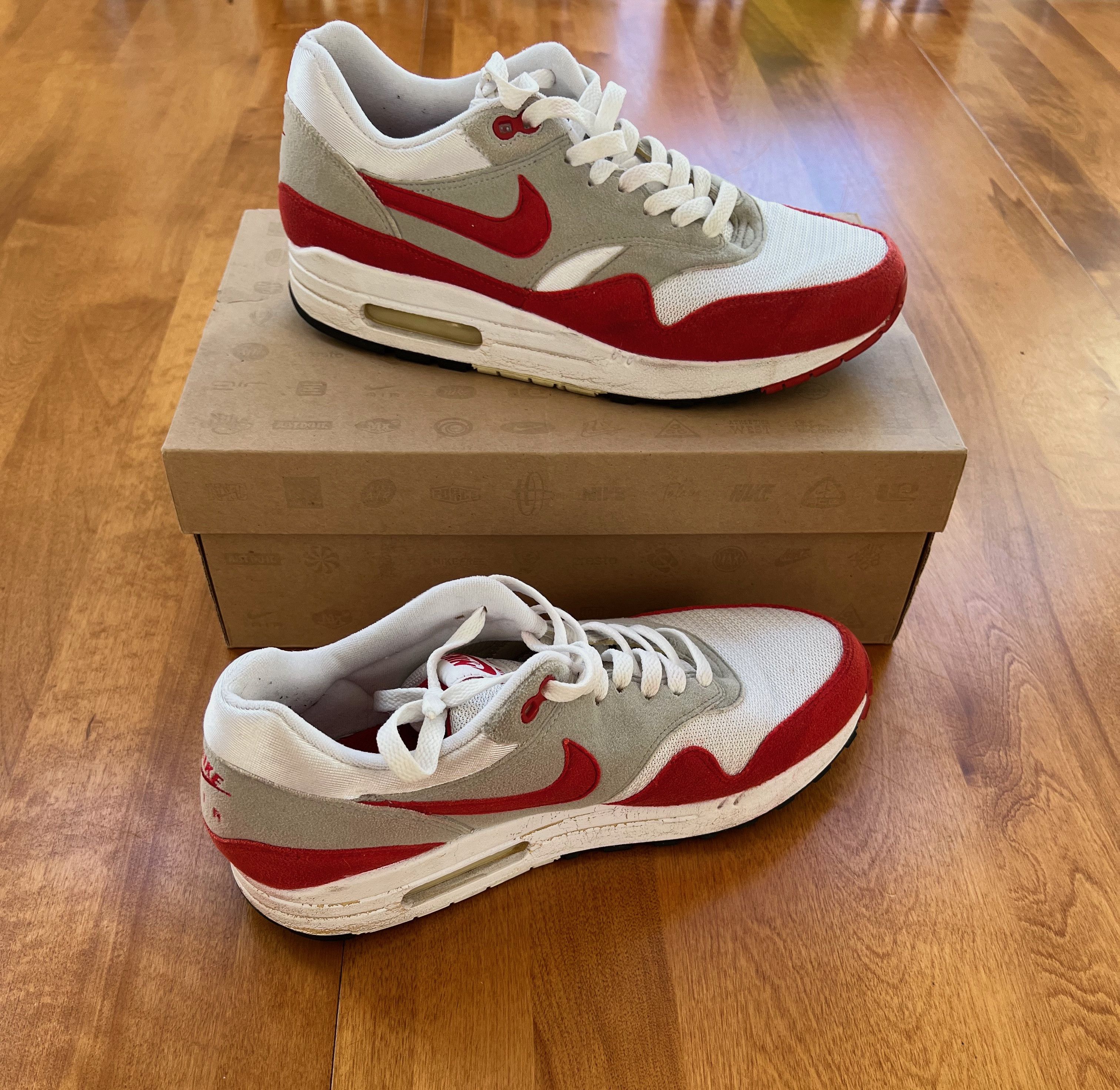 Nike Vintage Nike Air Max 1 QS Sport Red 2009 Sneakers Size US 10 / EU 43 - 2 Thumbnail