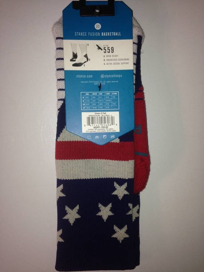 Stance Socks Stance Fusion Basketball: American Flag / Union 2 Fall Size ONE SIZE - 2 Thumbnail