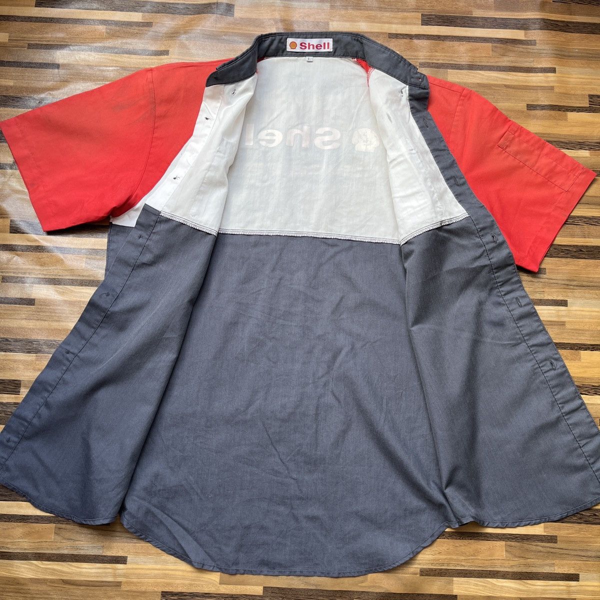Uniform Wares × Vintage Shell Workers Uniform Racing Shirts Button Up Vintage 1990s Size US L / EU 52-54 / 3 - 11 Thumbnail