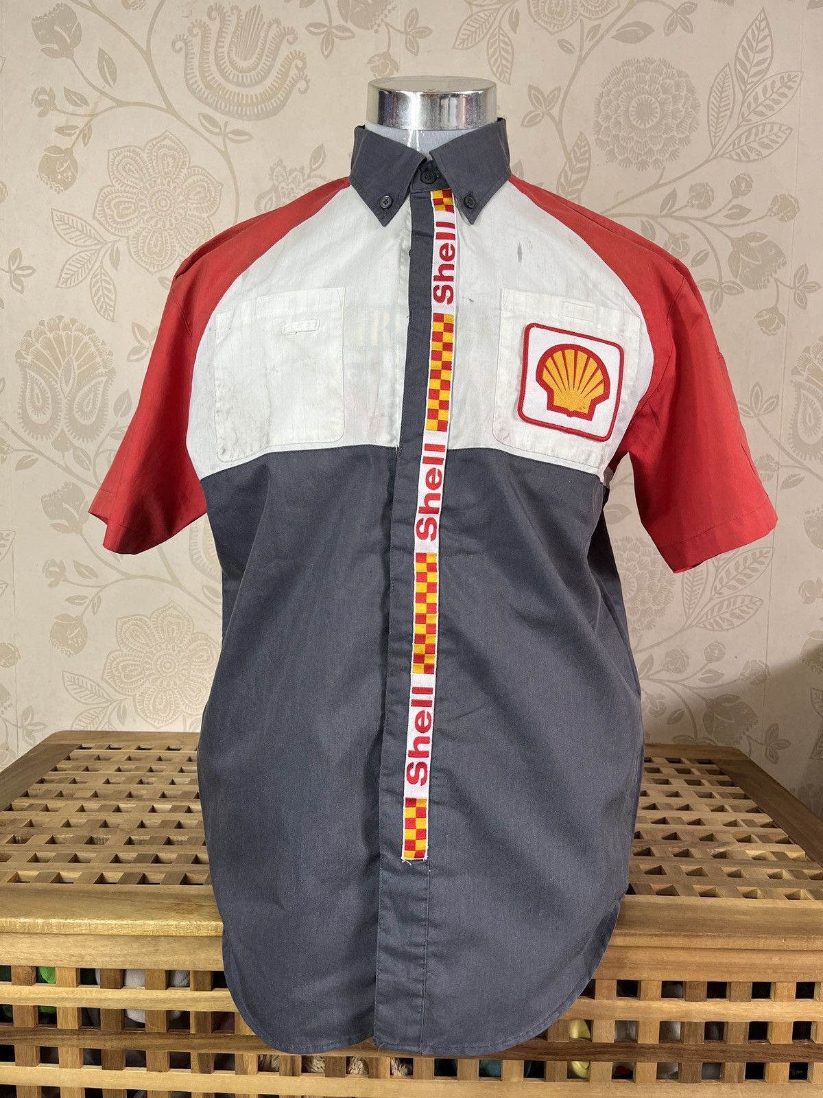 Uniform Wares × Vintage Shell Workers Uniform Racing Shirts Button Up Vintage 1990s Size US L / EU 52-54 / 3 - 1 Thumbnail