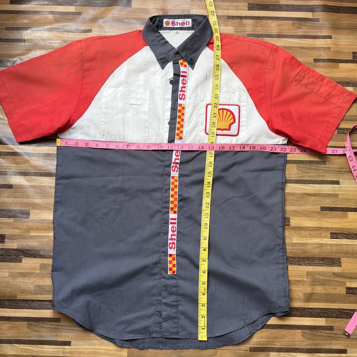 Uniform Wares × Vintage Shell Workers Uniform Racing Shirts Button Up Vintage 1990s Size US L / EU 52-54 / 3 - 4 Thumbnail