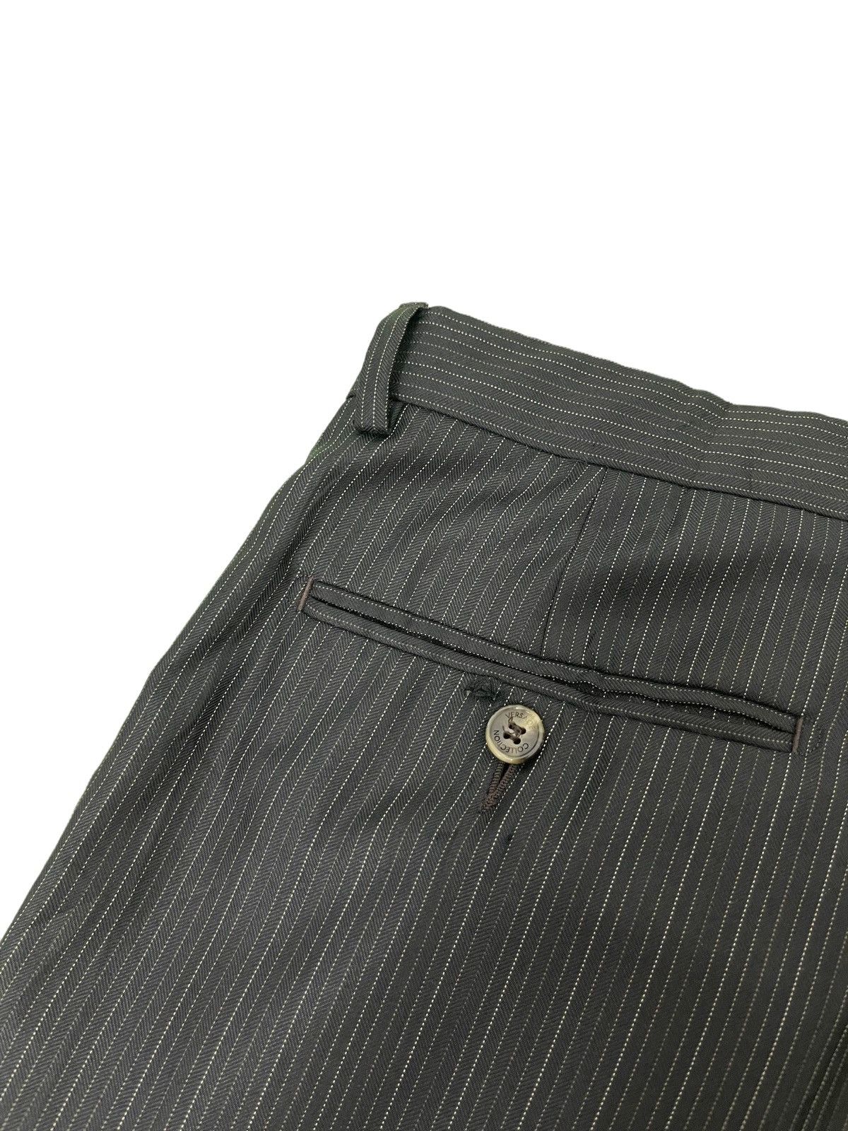 Versace Versace Collection Silk Wool Trouser Pinstriped Regular 7🟦 Size US 34 / EU 50 - 13 Thumbnail