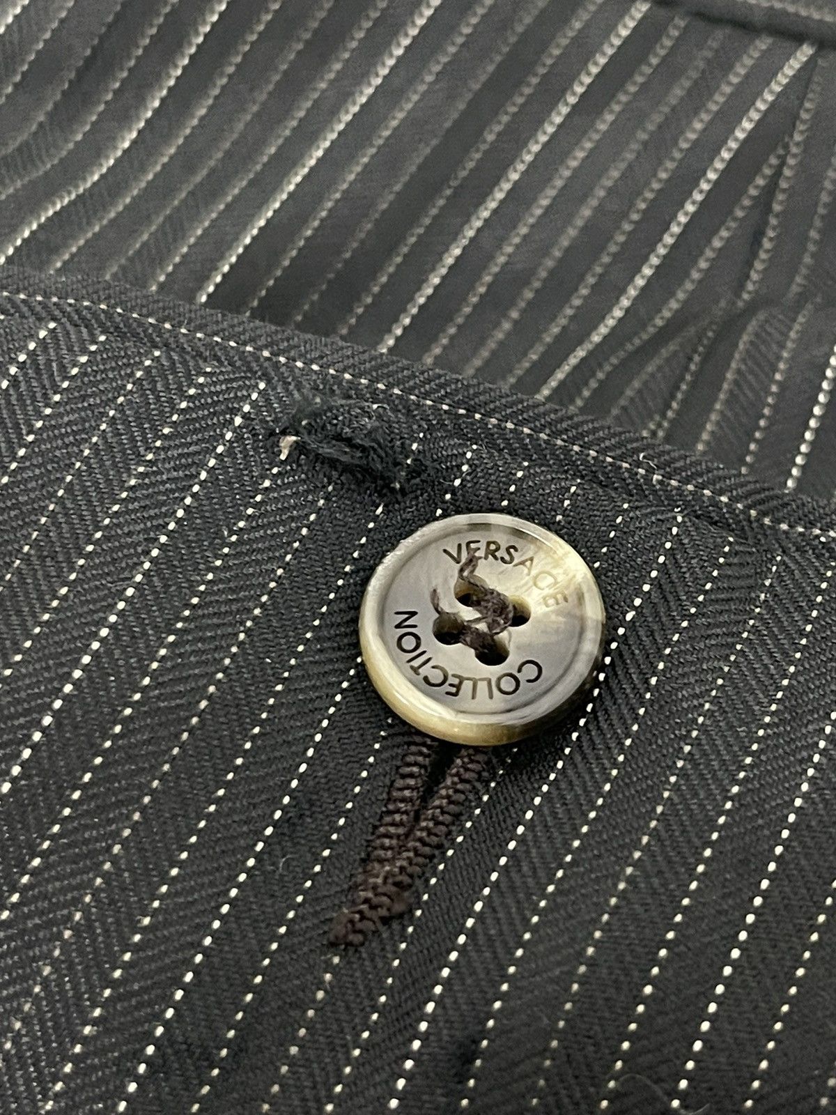 Versace Versace Collection Silk Wool Trouser Pinstriped Regular 7🟦 Size US 34 / EU 50 - 16 Thumbnail
