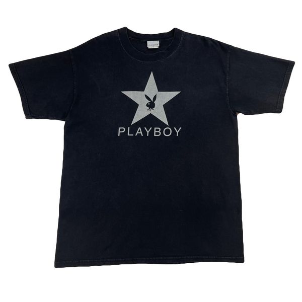 Vintage Vintage 90s Playboy T-Shirt Size L Faded Black | Grailed