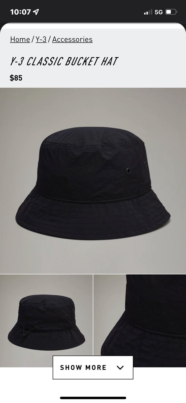 Y-3 AN ADJUSTABLE BUCKET HAT BY Y-3. Size ONE SIZE - 8 Thumbnail