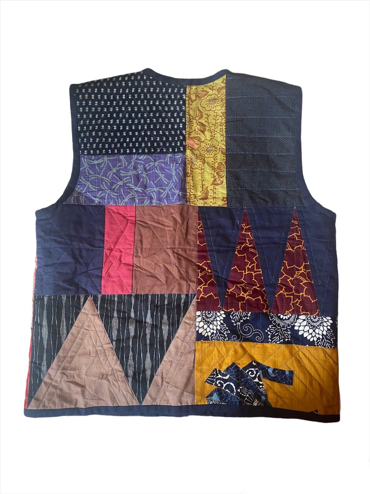 Vintage 💥Japanese Fashion Designer Patchwork Vest Jacket Size US S / EU 44-46 / 1 - 3 Thumbnail