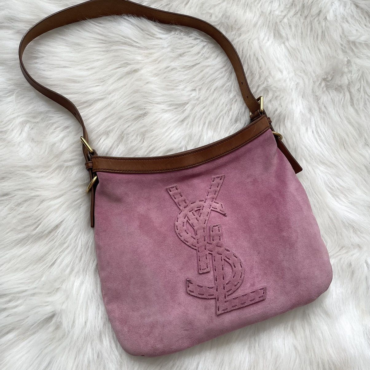 Yves Saint Laurent Ysl yves saint Laurent vintage pink suede shoulder bag Size ONE SIZE - 1 Thumbnail