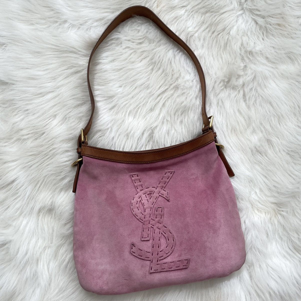 Yves Saint Laurent Ysl yves saint Laurent vintage pink suede shoulder bag Size ONE SIZE - 2 Thumbnail