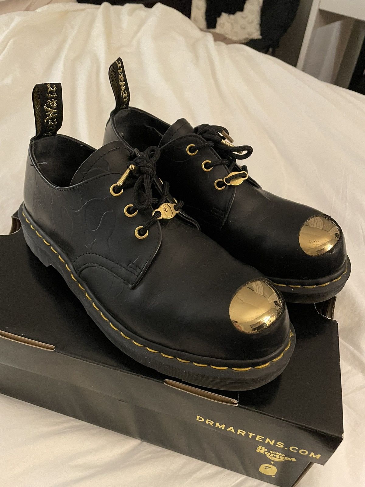 Bape Dr Martens x Bathing Ape 1461 Petri 3 Eye Steel Toe Boots