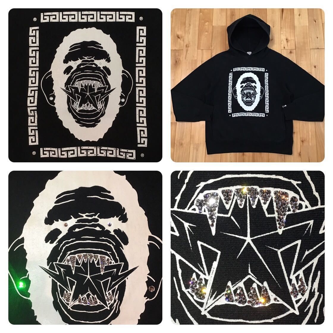 Bape × Swarovski BAPE Swarovski APE HEAD BAPE STA pullover hoodie black Size US S / EU 44-46 / 1 - 1 Thumbnail
