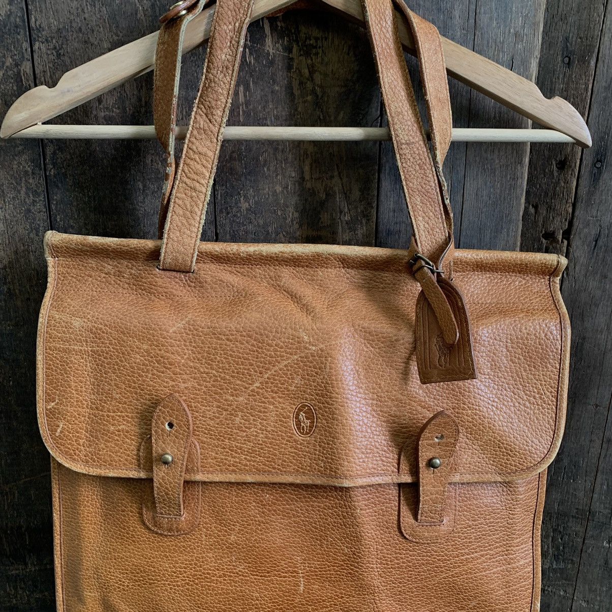 Genuine Leather Ralph Lauren Leather Messenger Bag Size ONE SIZE - 3 Thumbnail