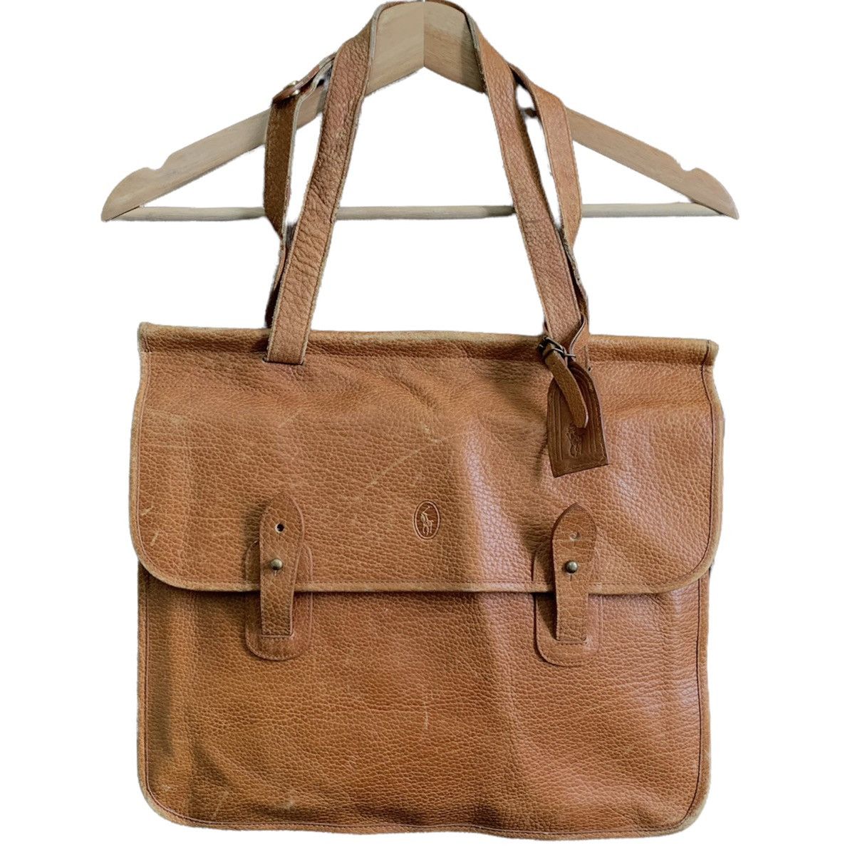 Genuine Leather Ralph Lauren Leather Messenger Bag Size ONE SIZE - 1 Thumbnail