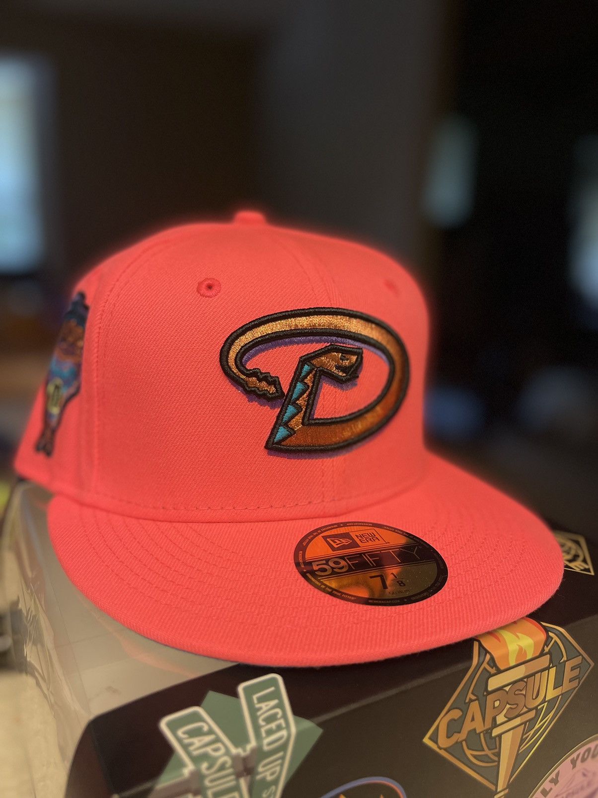 New era deals Arizona Diamondbacks Size 7 1/2 orange UV 1998 Inaugural Patch hat