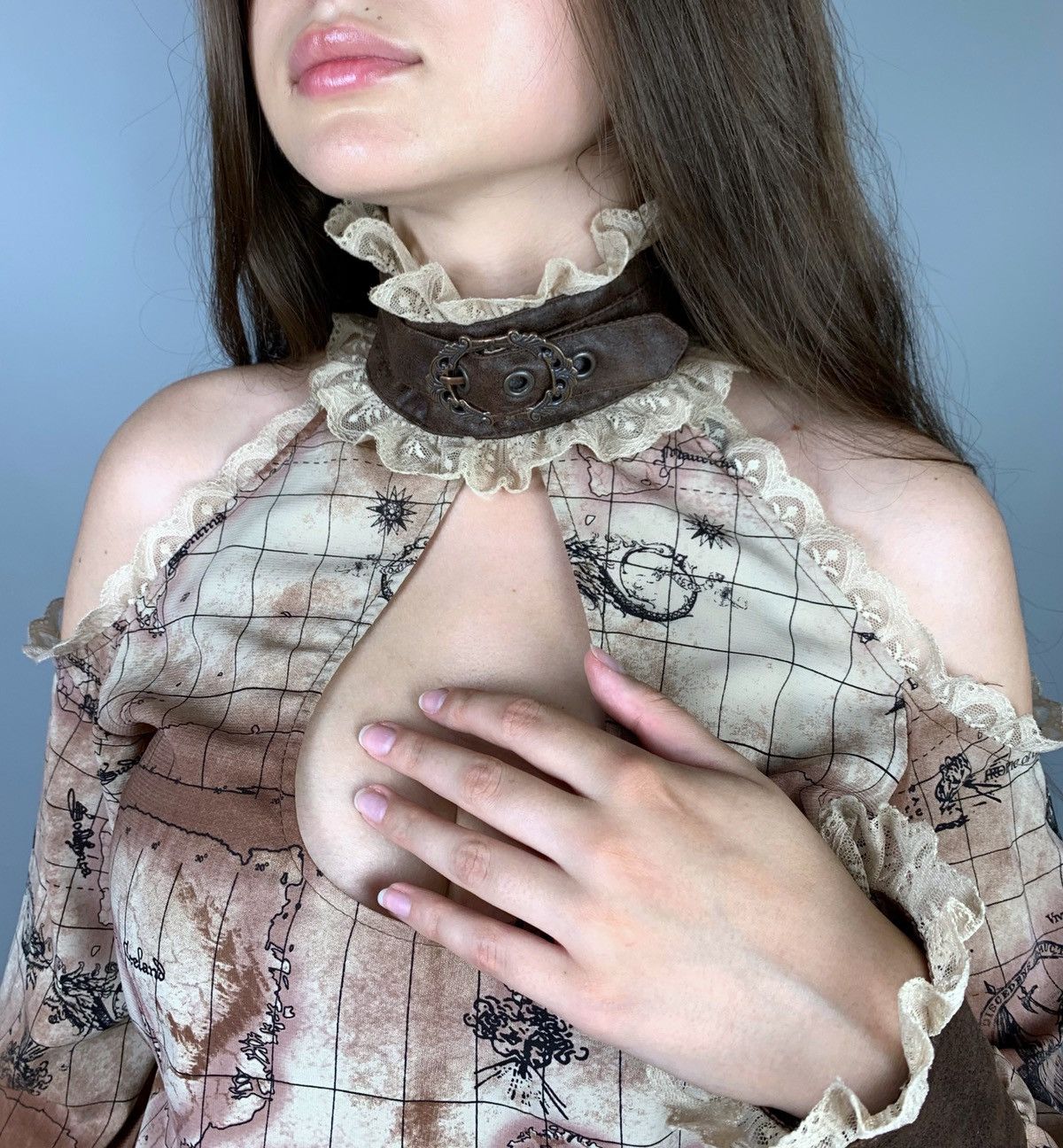 Lip Service Vintage Lip Service Gothic Pictorial Map Shirt Sz M Women’s Size M / US 6-8 / IT 42-44 - 4 Thumbnail
