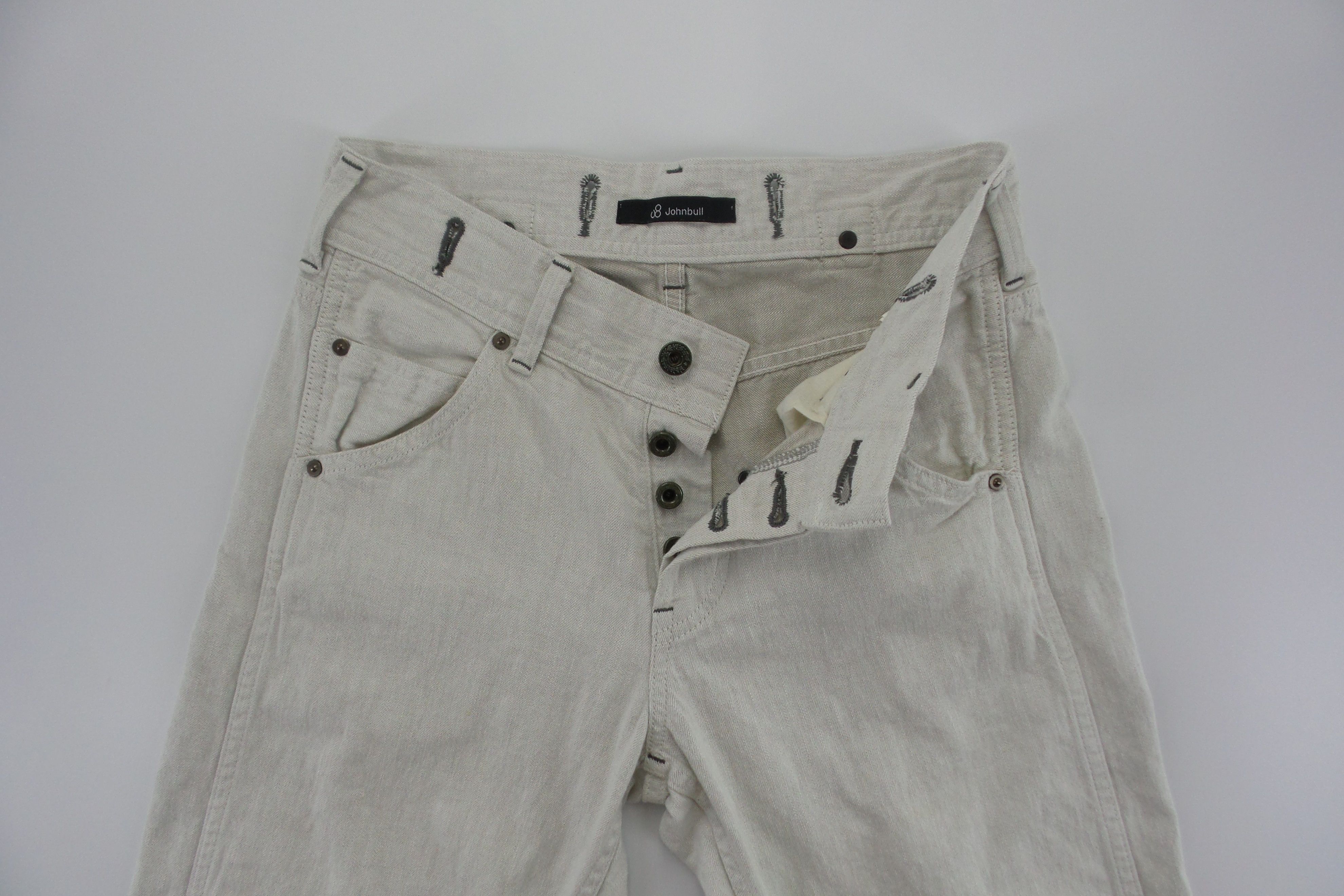 Japanese Brand × Johnbull J8 Johnbull Light Gray Button Fly Jeans Pants W27xL38 Size US 27 - 2 Thumbnail