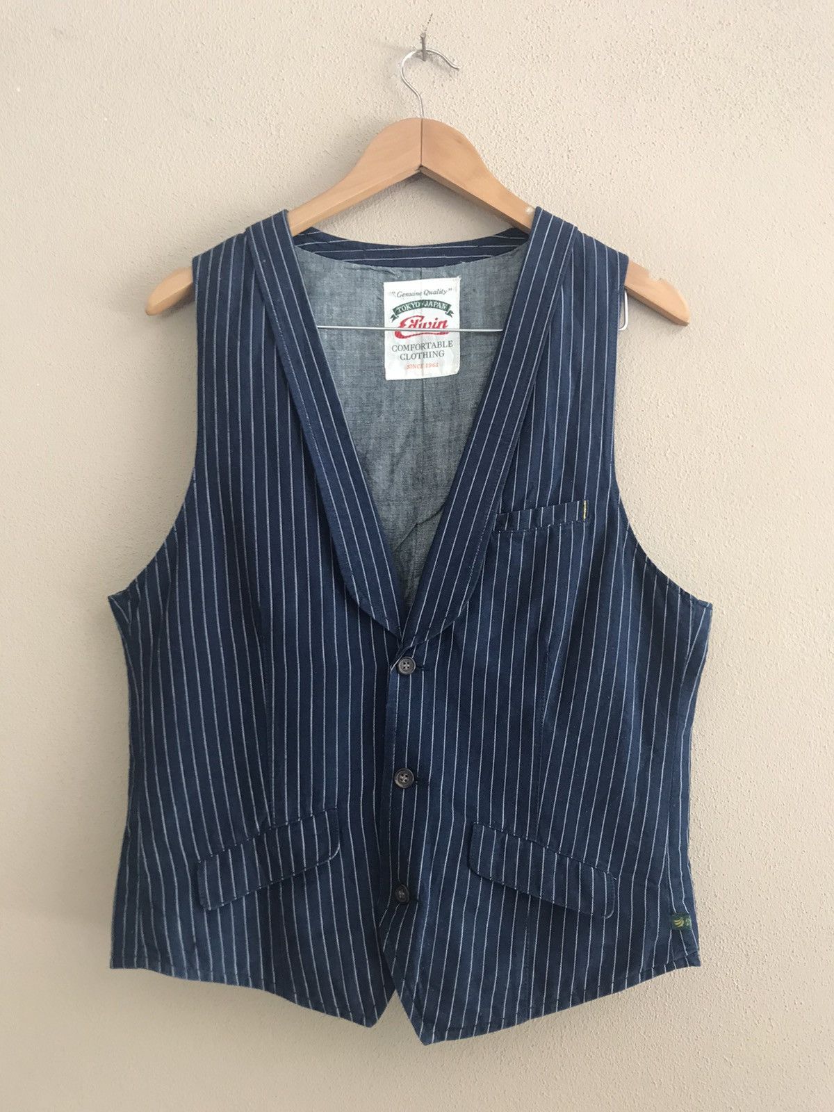 Edwin hickory stripe vest jacket