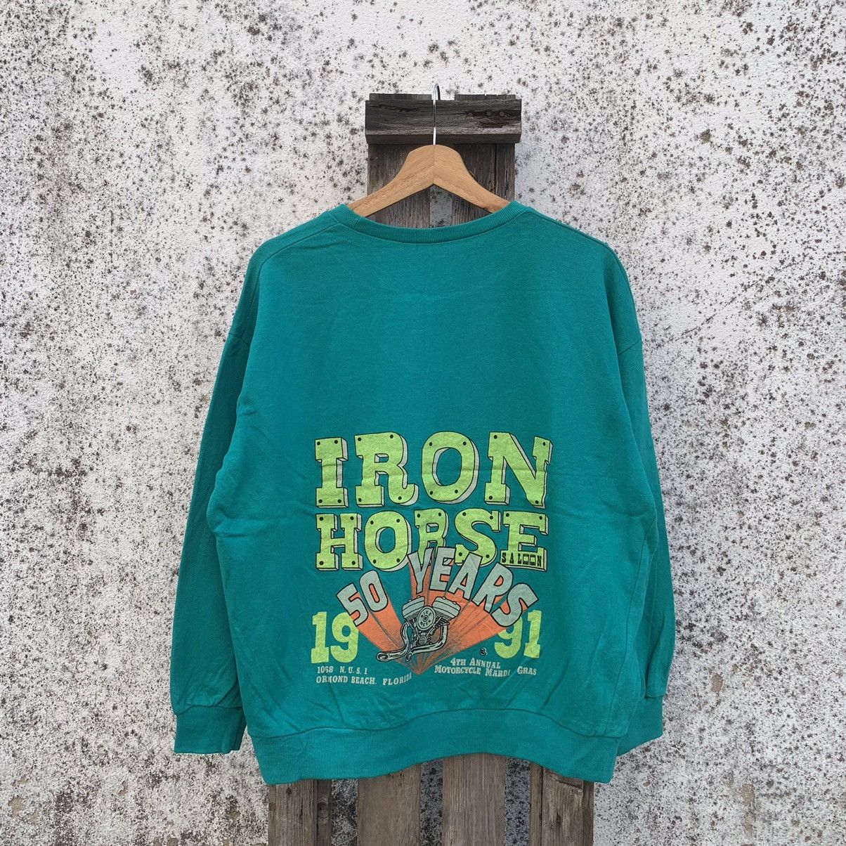 Japanese Brand Bike Week 1991 Iron Horse Sweater Cropped Jumper Pullover Size L / US 10 / IT 46 - 1 Thumbnail