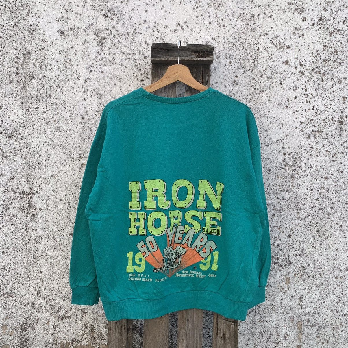Japanese Brand Bike Week 1991 Iron Horse Sweater Cropped Jumper Pullover Size L / US 10 / IT 46 - 5 Thumbnail