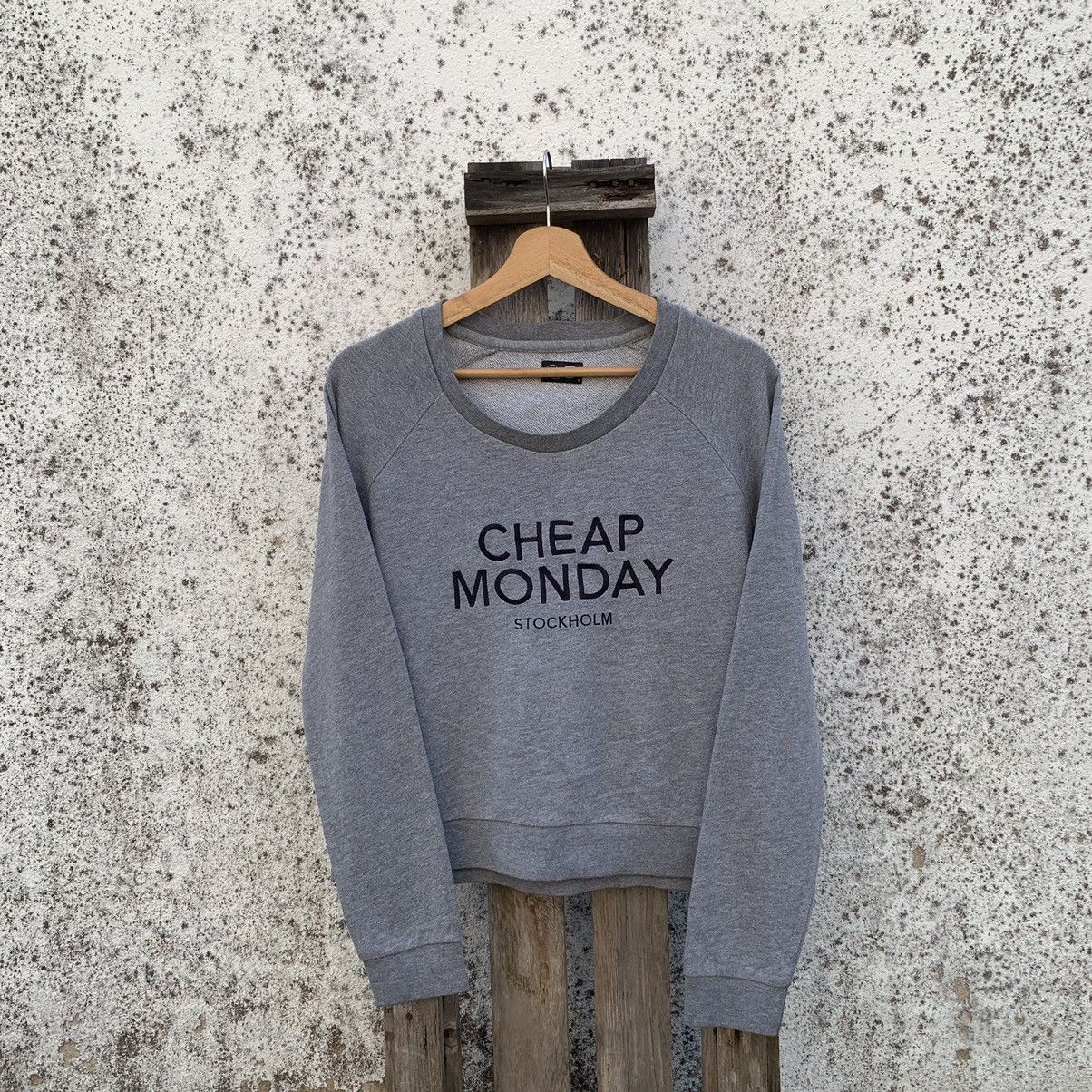 Cheap Monday × Vintage Y2K Cheap Monday Crewneck Cropped Spell Out Sweater Pullover Size M / US 6-8 / IT 42-44 - 1 Thumbnail
