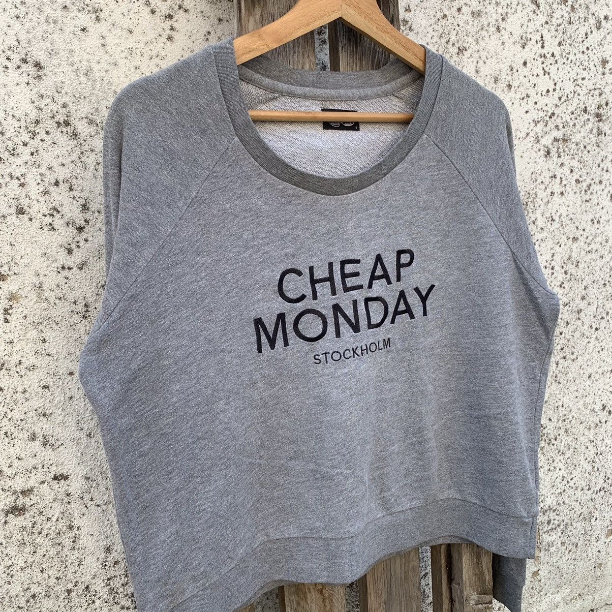 Cheap Monday × Vintage Y2K Cheap Monday Crewneck Cropped Spell Out Sweater Pullover Size M / US 6-8 / IT 42-44 - 2 Thumbnail