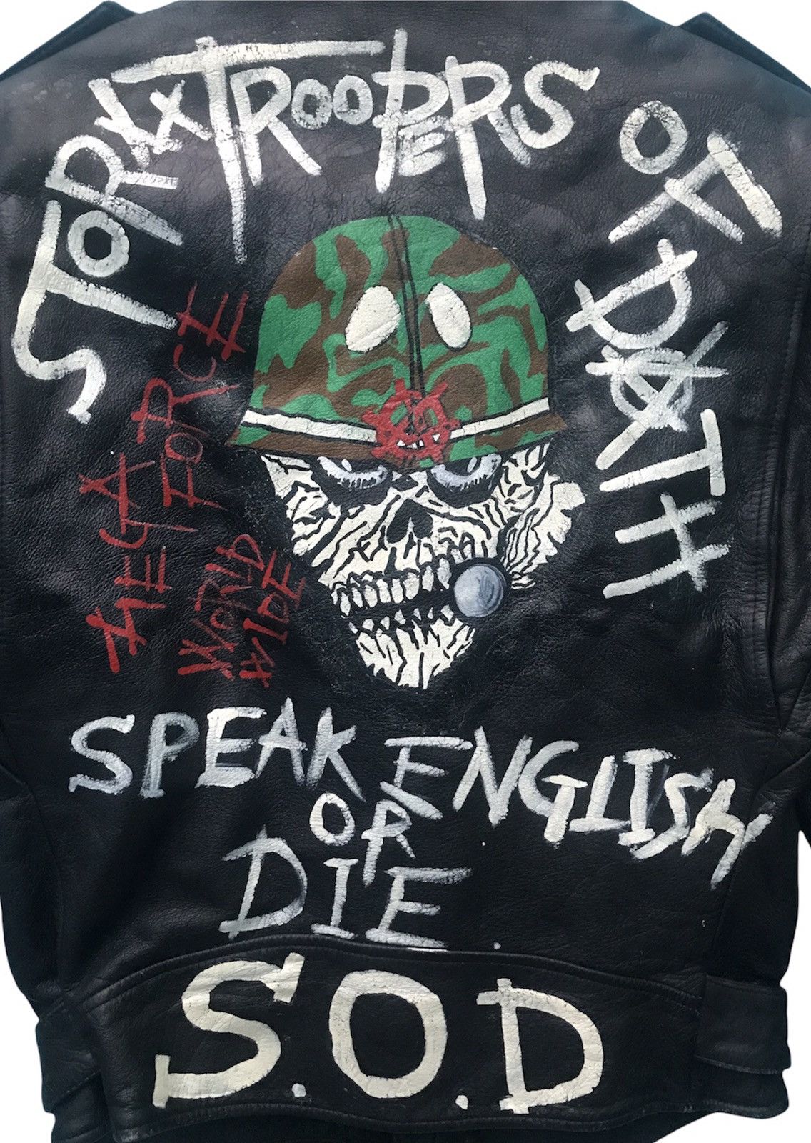 Vintage Double Colar Leather Jacket Custom Painting Size US S / EU 44-46 / 1 - 3 Thumbnail