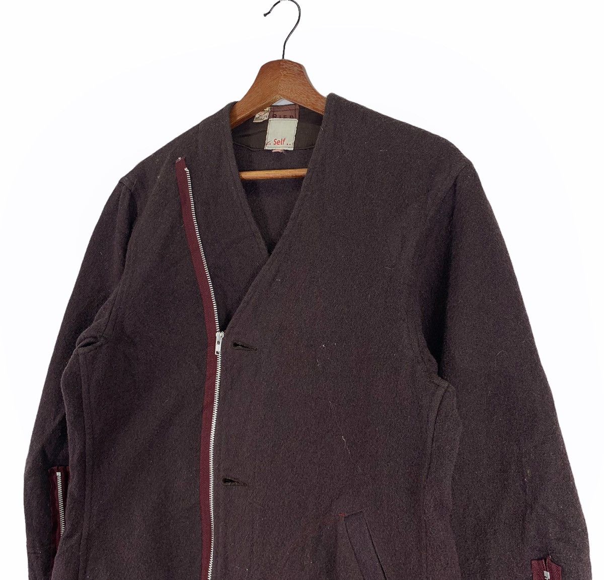 Vintage VINTAGE DESIGNER ART SELF WOOL ZIPPER JACKET Size US L / EU 52-54 / 3 - 4 Thumbnail