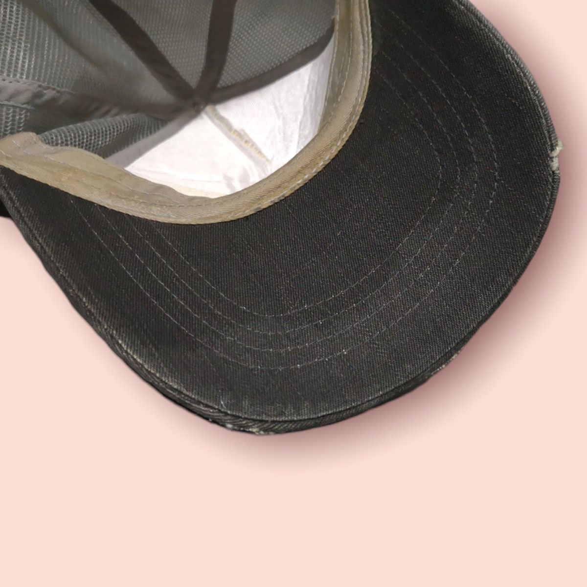Japanese Brand No. 7 DISTRESSED DENIM TRUCKER LEATHER STRAPBACK Size ONE SIZE - 11 Thumbnail