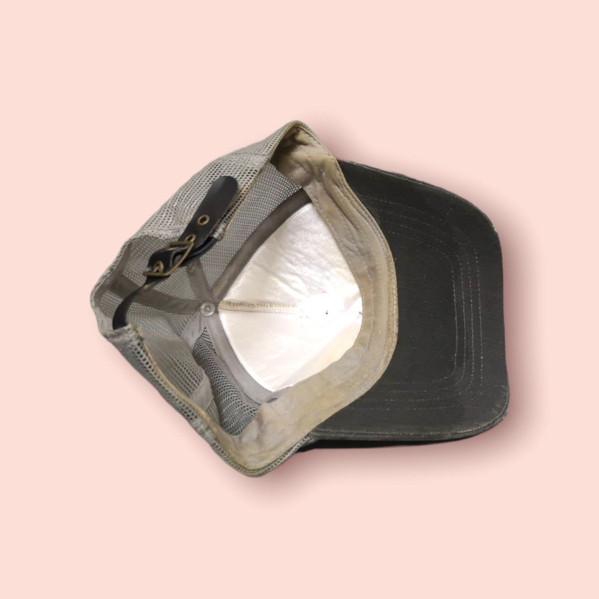 Japanese Brand No. 7 DISTRESSED DENIM TRUCKER LEATHER STRAPBACK Size ONE SIZE - 12 Thumbnail