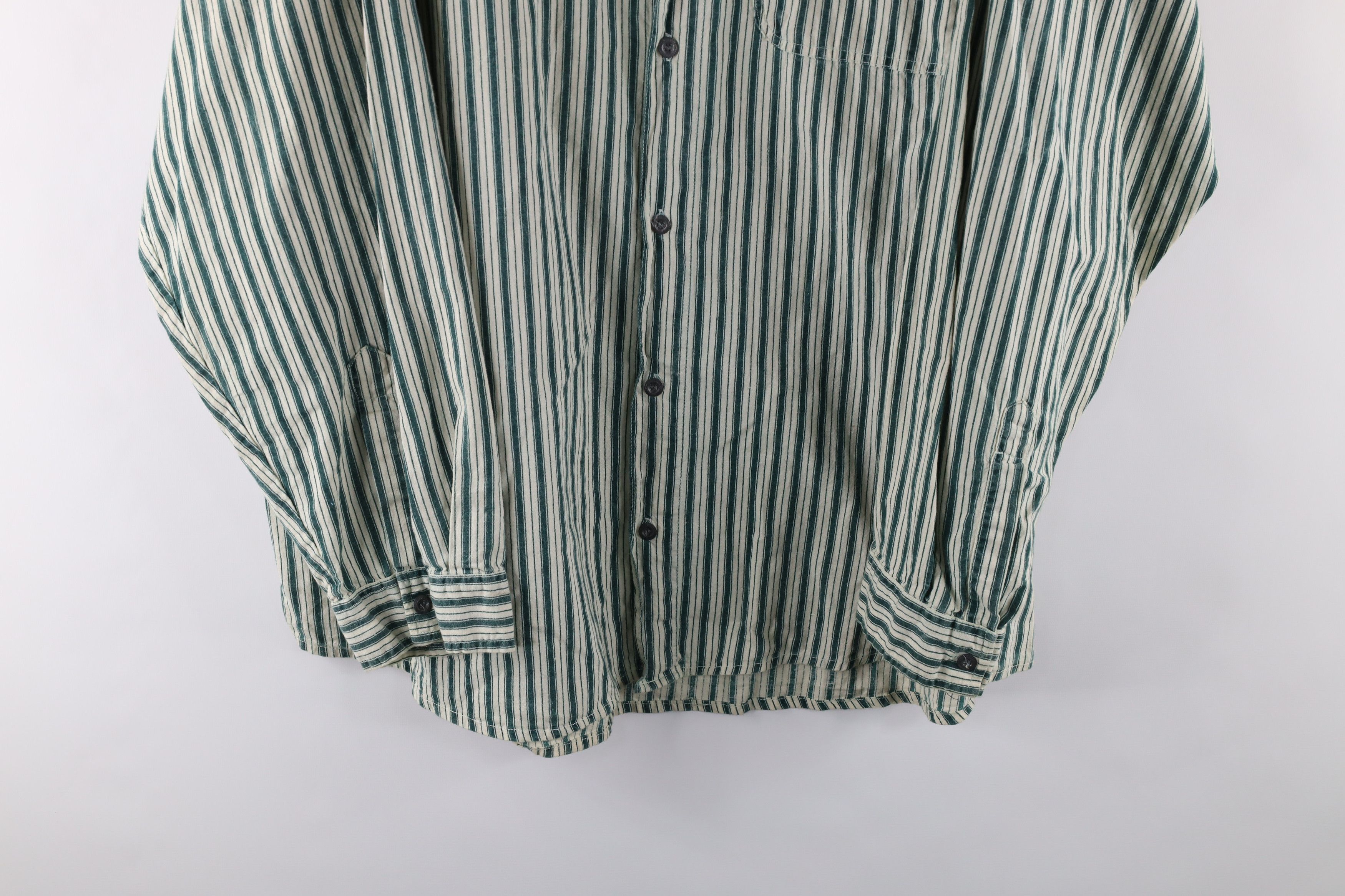 Vintage Vintage 90s Streetwear Corduroy Banded Collar Button Shirt Size US XXL / EU 58 / 5 - 3 Thumbnail