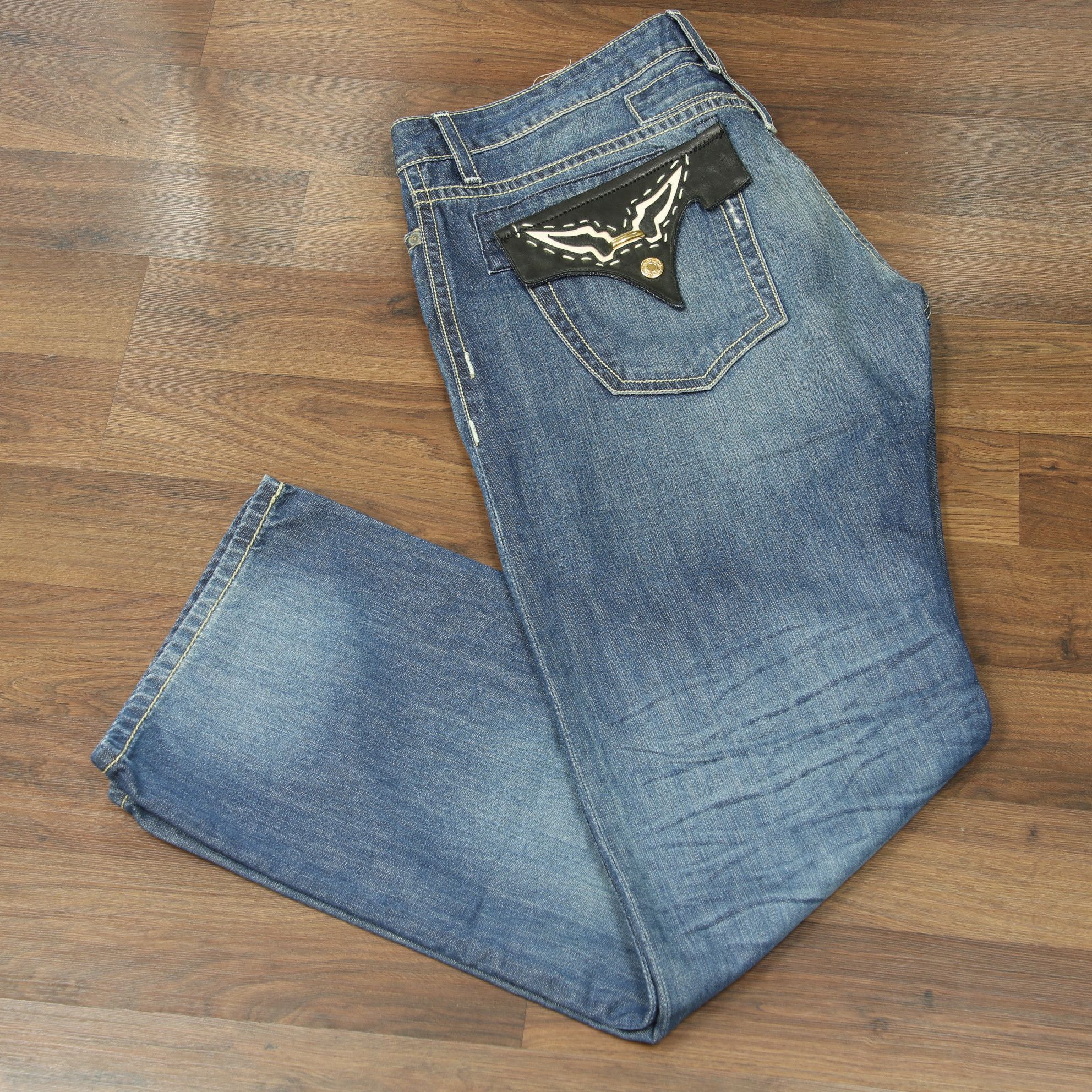 Robins Jeans Men's 'Buffalo Bill' Leather Flaps with Gold Detail | Grailed