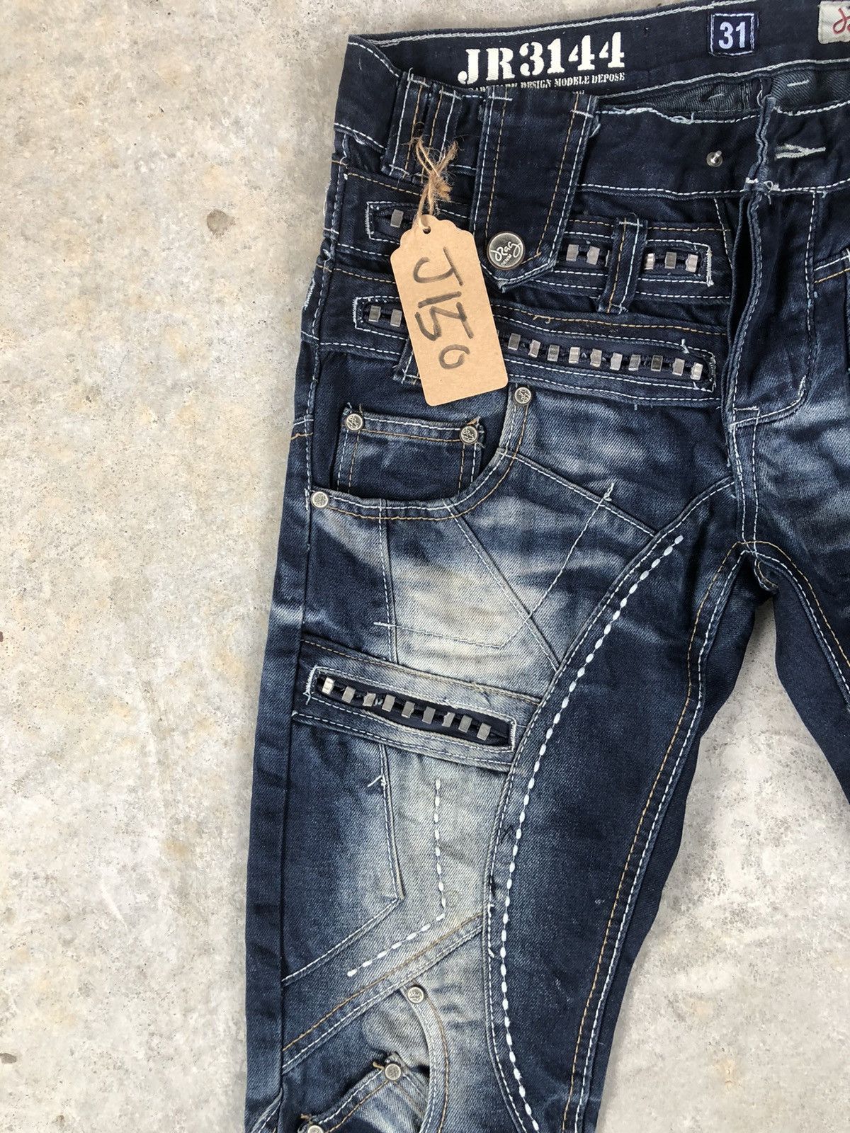 Who Decides War JRag Double Waist Embroidered Denim Size US 31 - 4 Thumbnail