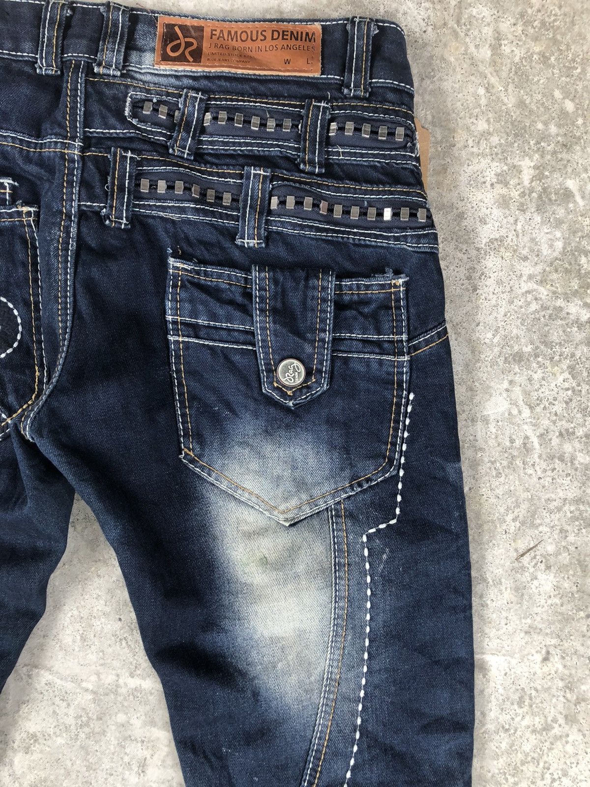 Who Decides War JRag Double Waist Embroidered Denim Size US 31 - 10 Thumbnail