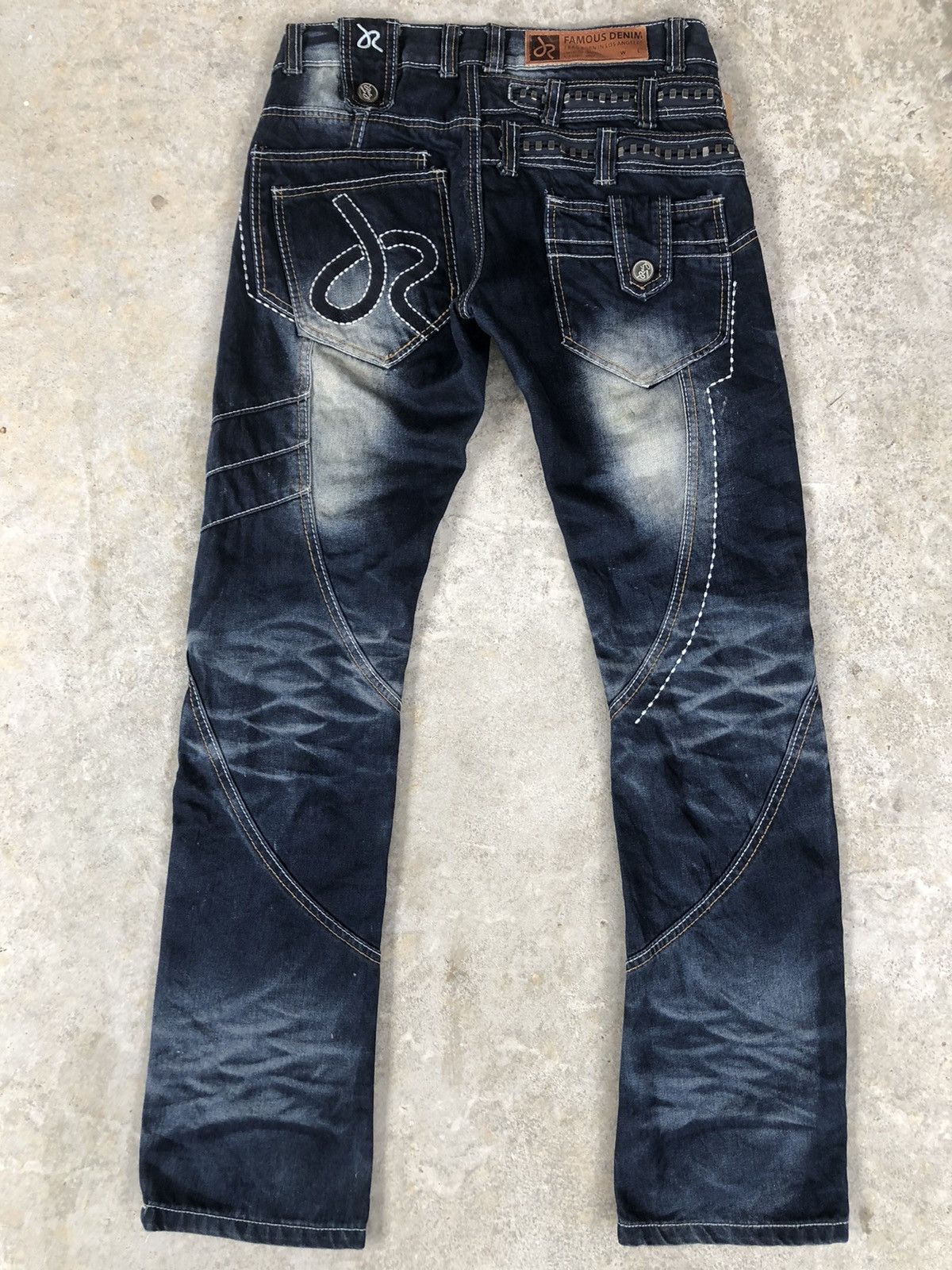 Who Decides War JRag Double Waist Embroidered Denim Size US 31 - 2 Thumbnail