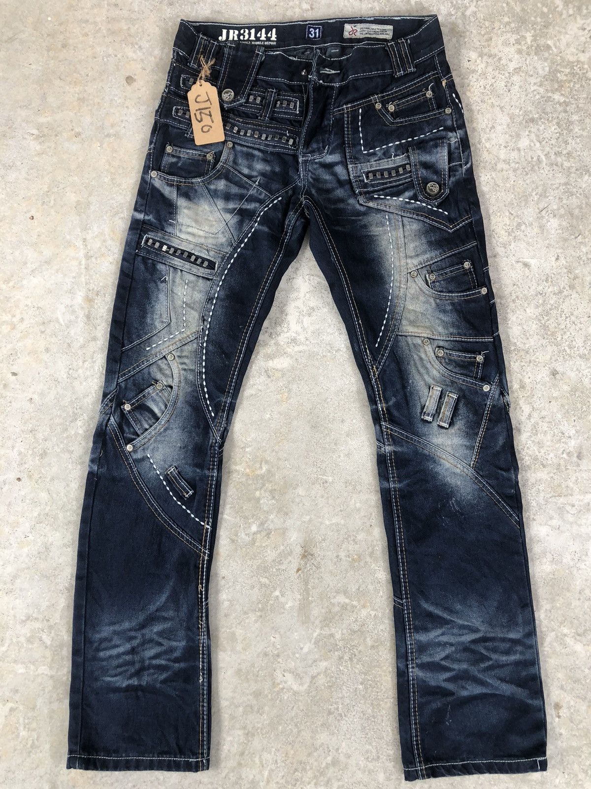 Who Decides War JRag Double Waist Embroidered Denim Size US 31 - 1 Thumbnail