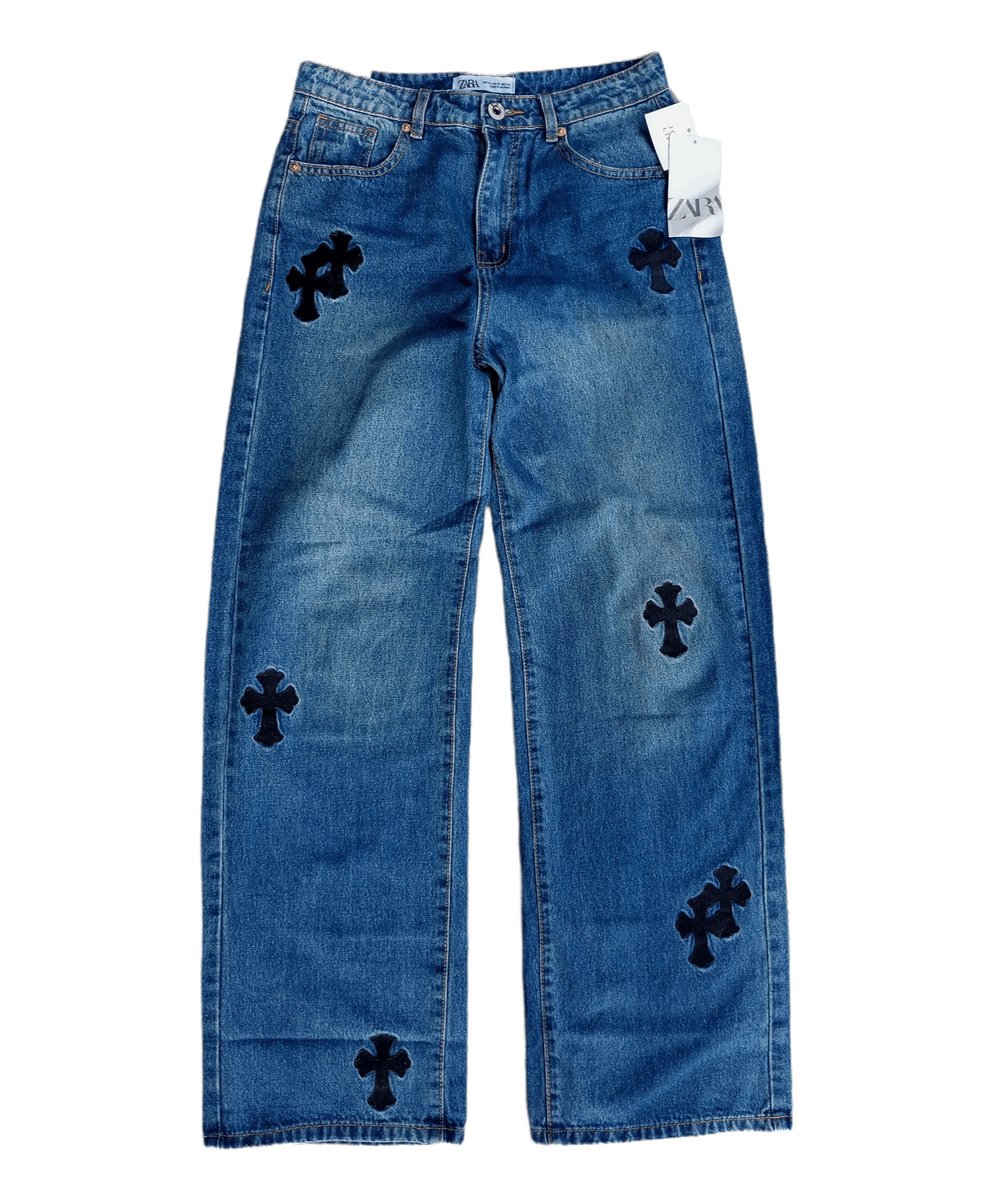 Streetwear × Zara Zara Denim Chrome Hearts Style | Grailed