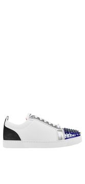 Christian Louboutin Black Leather Multicolor Spikes High-Top Sneakers Size  12/42.5 - Yoogi's Closet