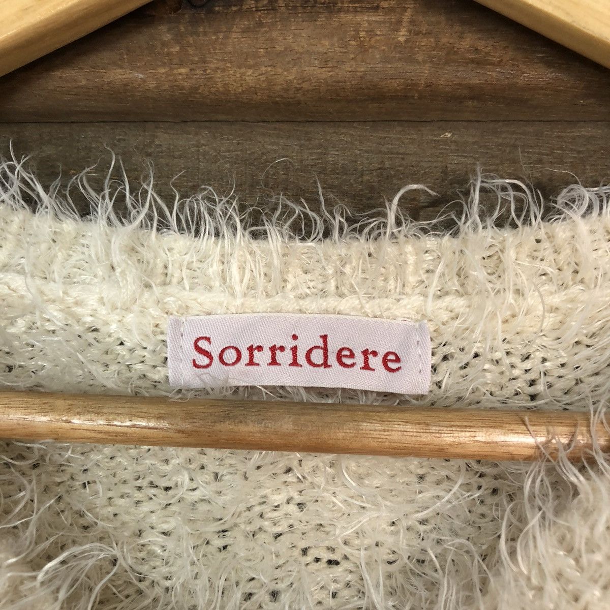 Homespun Knitwear × Japanese Brand × Vintage Sorridere White/Blue Shag Shaggy Fur Mohair Knitwear #7025 Size M / US 6-8 / IT 42-44 - 7 Thumbnail
