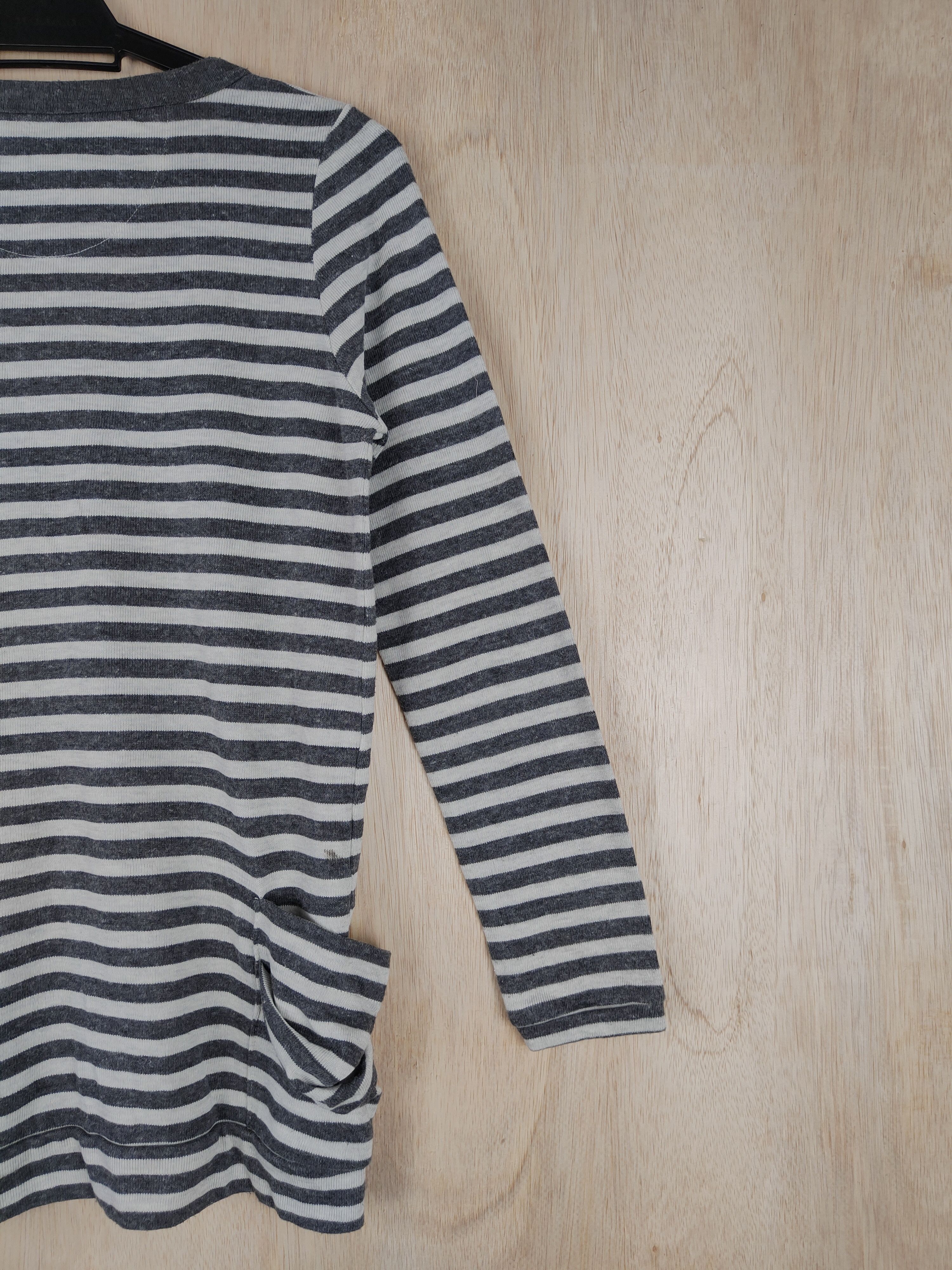 Japanese Brand × OVER THE STRiPES Find Favor Gray stripe like cobain cardigan Sweater #4270 Size M / US 6-8 / IT 42-44 - 9 Thumbnail
