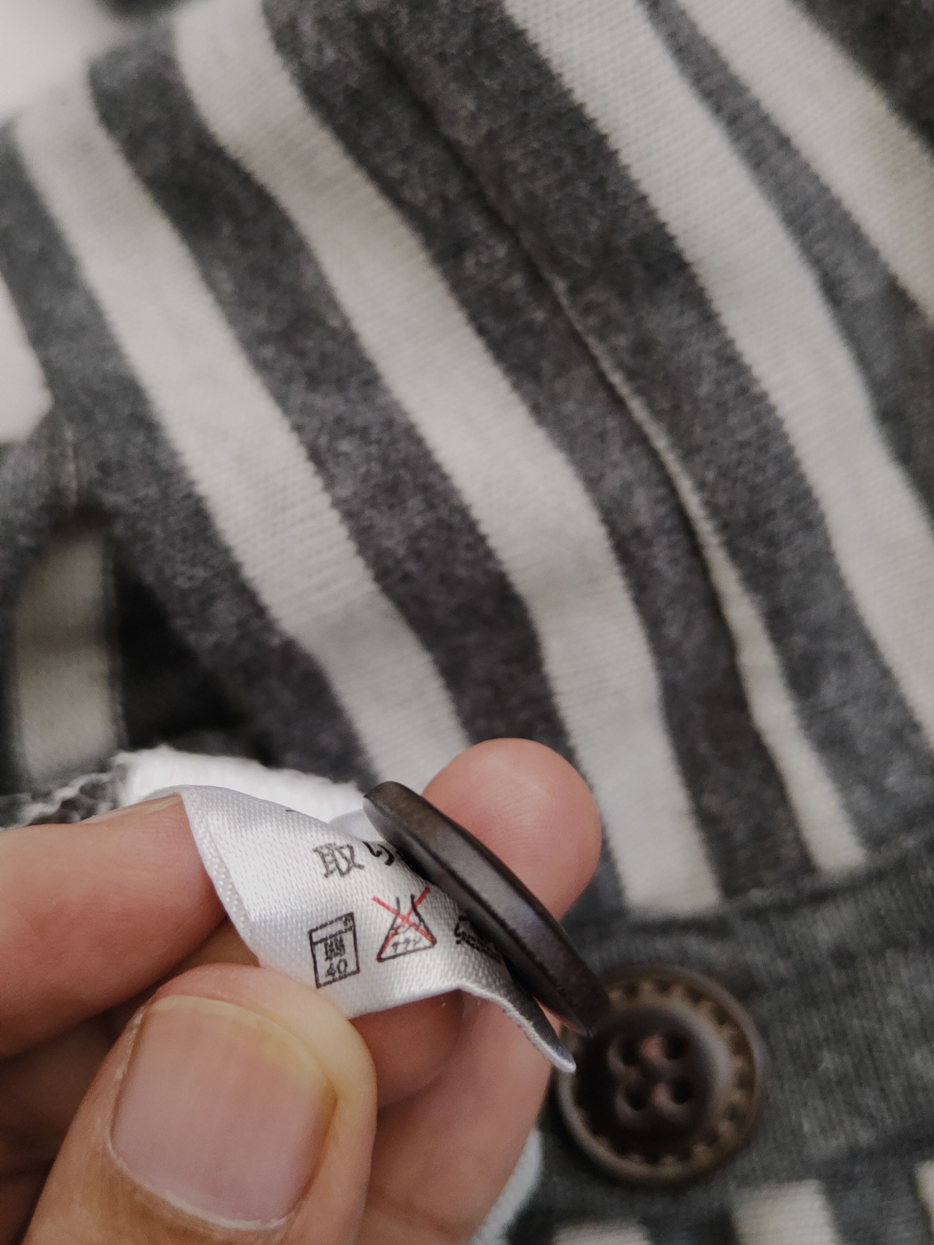 Japanese Brand × OVER THE STRiPES Find Favor Gray stripe like cobain cardigan Sweater #4270 Size M / US 6-8 / IT 42-44 - 10 Thumbnail