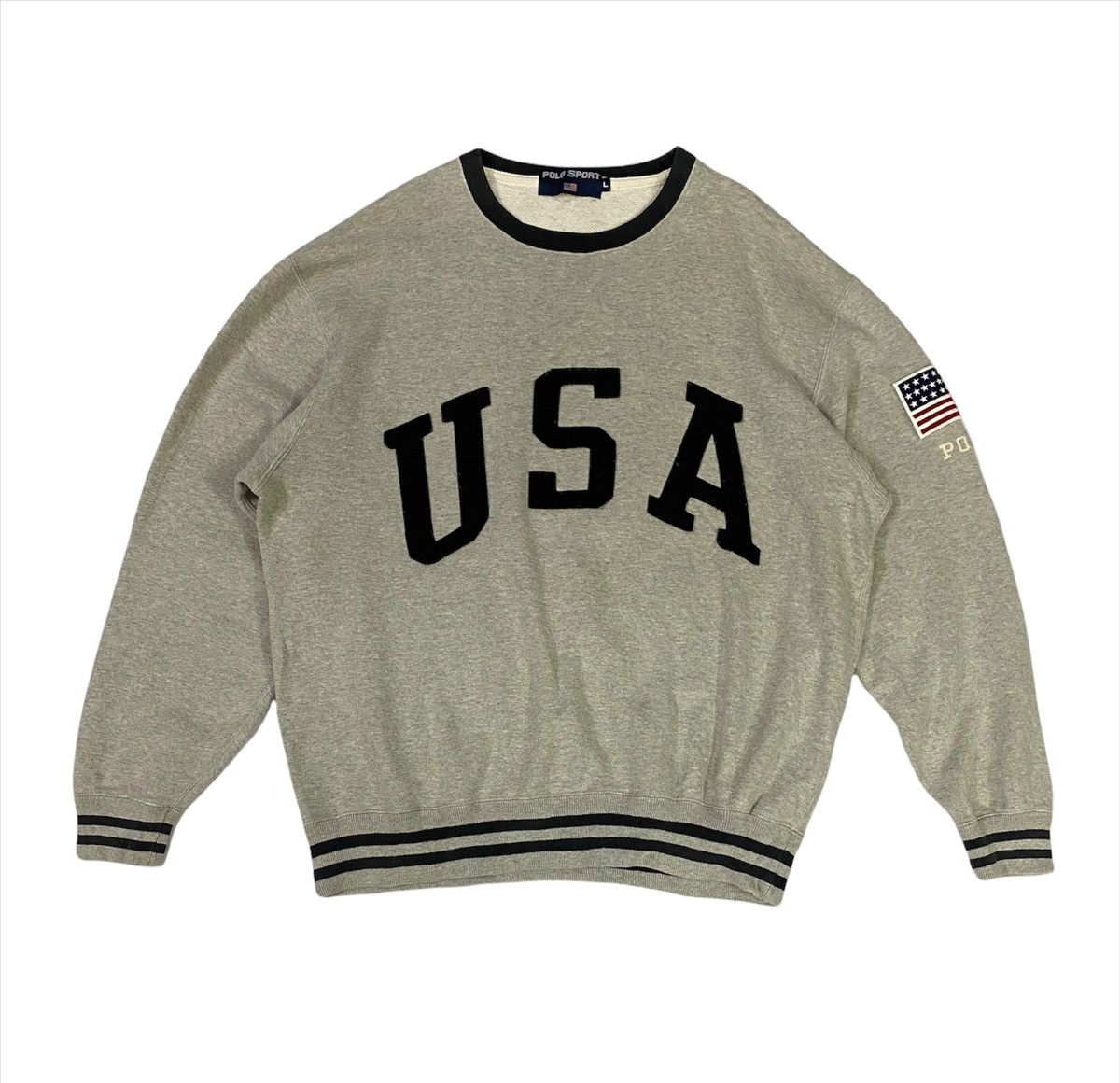 Vintage 90s Polo Sport Sweatshirts American Flag Big Log