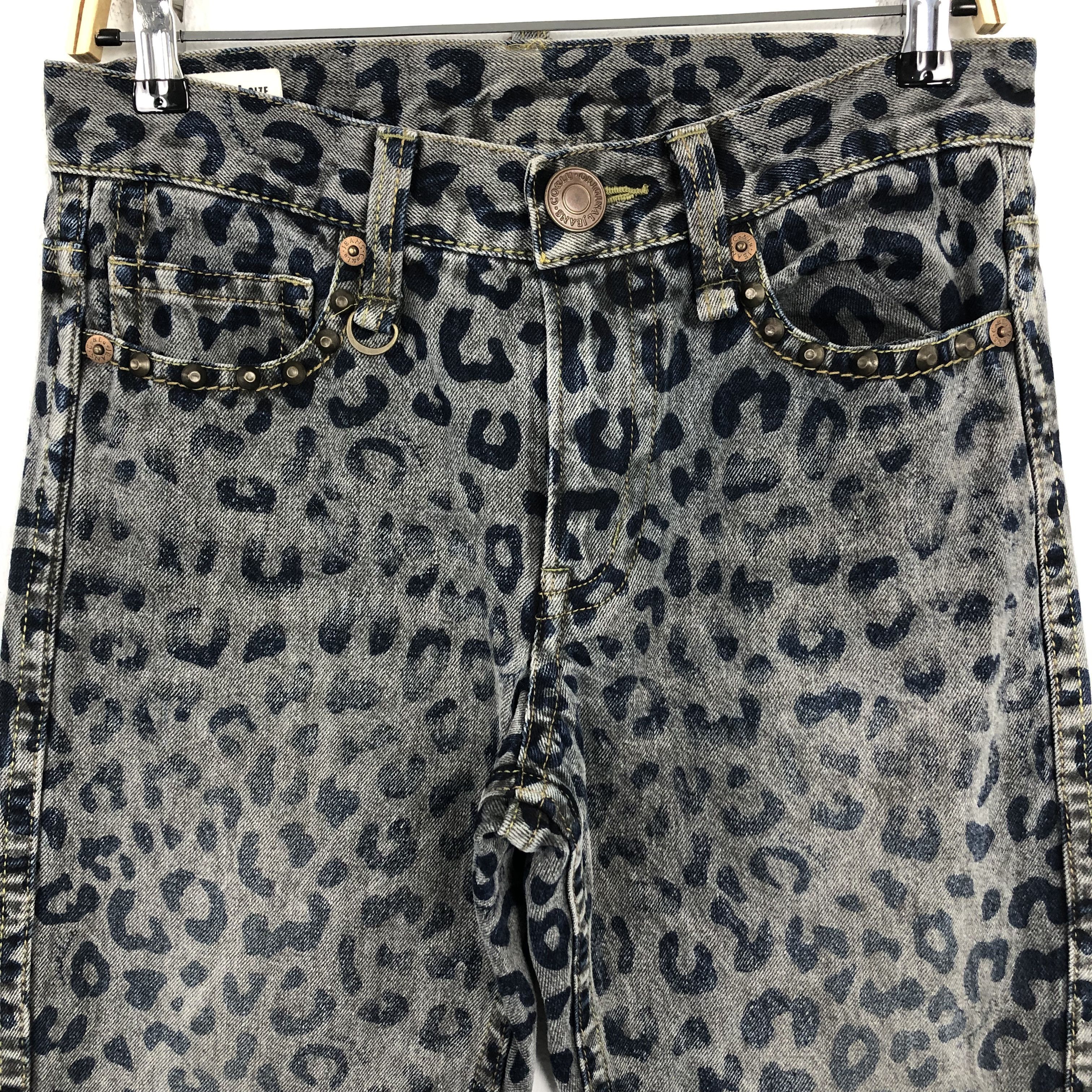Designer × Japanese Brand × Vintage Co & lu Like Hysteric Glamour Style Leopard Denim Pants Size US 31 - 2 Thumbnail