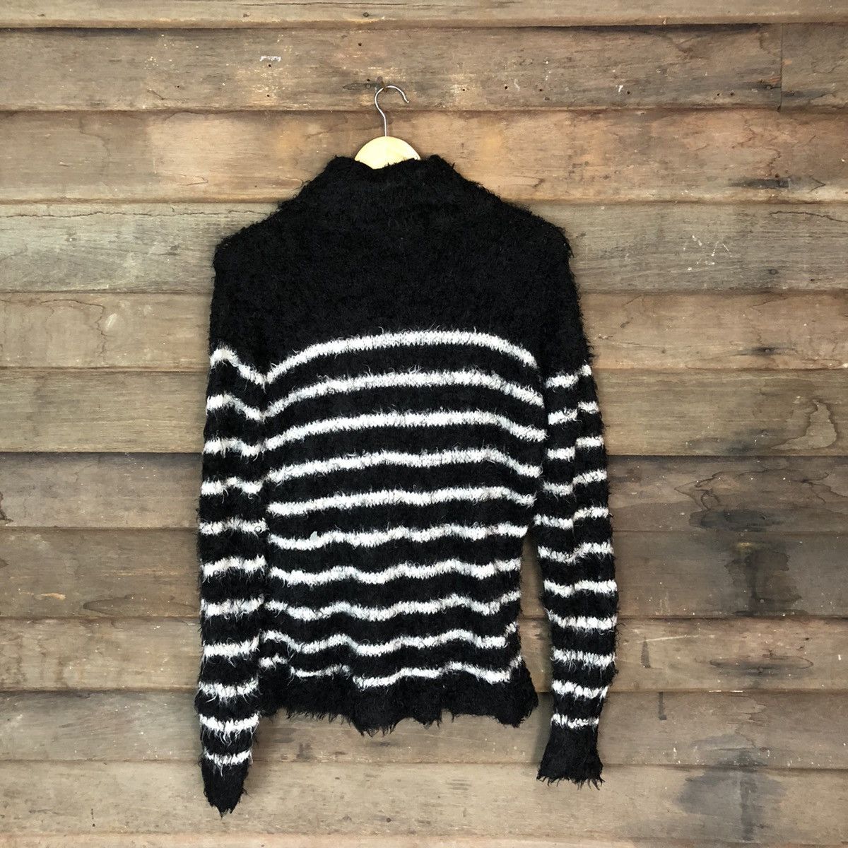 Homespun Knitwear × Japanese Brand × OVER THE STRiPES Suggestion Shag Shaggy Fur Mohair Knitwear #7037 Size M / US 6-8 / IT 42-44 - 10 Thumbnail