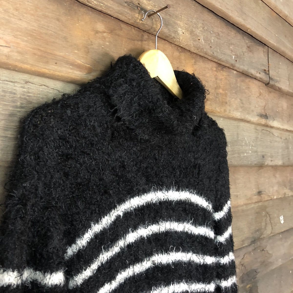Homespun Knitwear × Japanese Brand × OVER THE STRiPES Suggestion Shag Shaggy Fur Mohair Knitwear #7037 Size M / US 6-8 / IT 42-44 - 6 Thumbnail