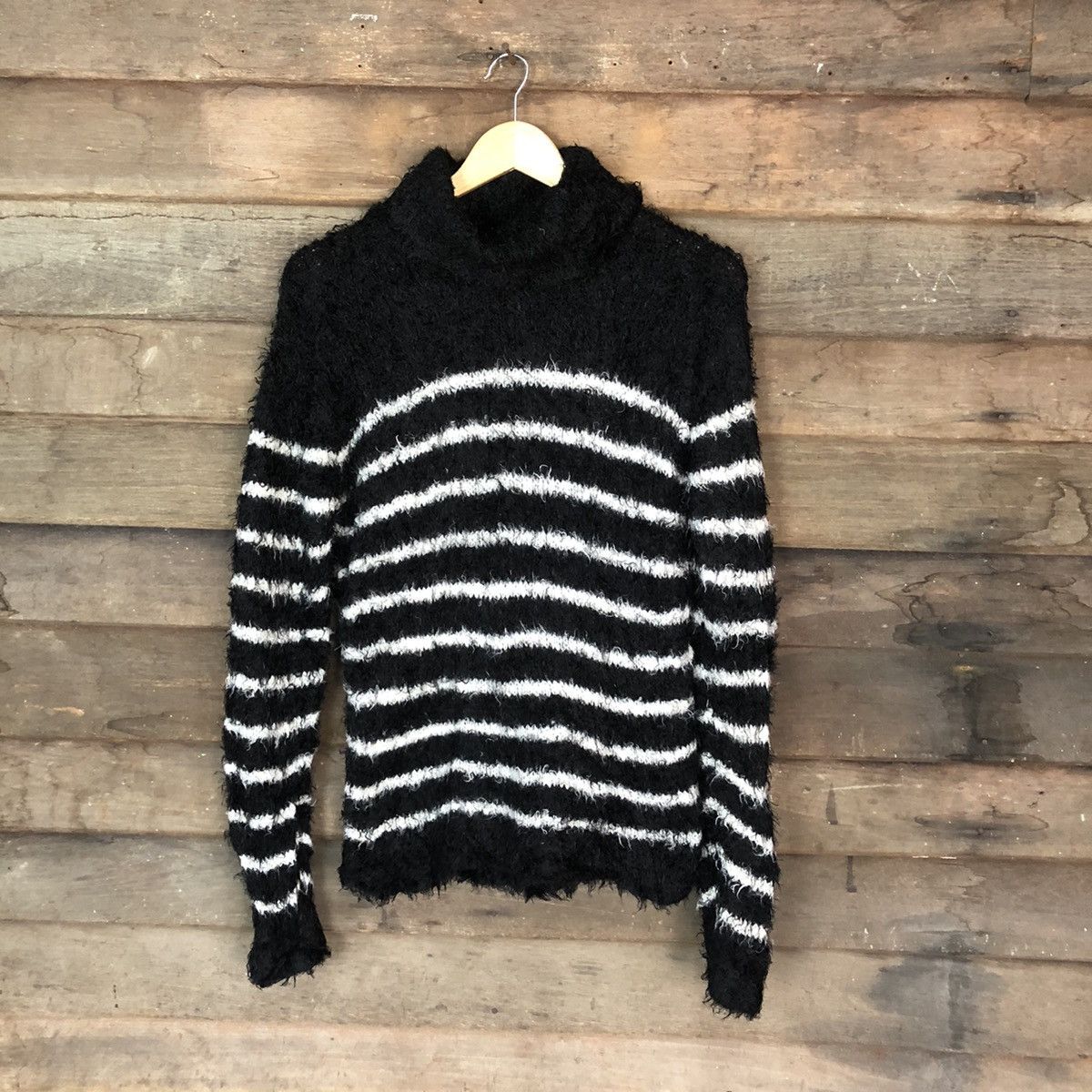 Homespun Knitwear × Japanese Brand × OVER THE STRiPES Suggestion Shag Shaggy Fur Mohair Knitwear #7037 Size M / US 6-8 / IT 42-44 - 1 Thumbnail