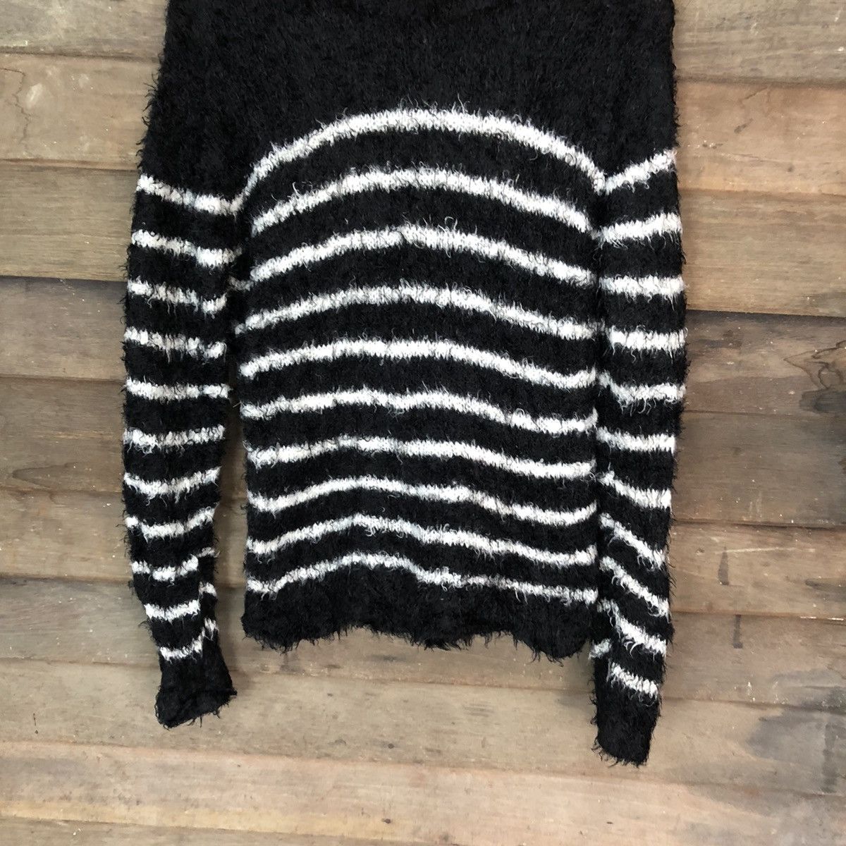 Homespun Knitwear × Japanese Brand × OVER THE STRiPES Suggestion Shag Shaggy Fur Mohair Knitwear #7037 Size M / US 6-8 / IT 42-44 - 3 Thumbnail