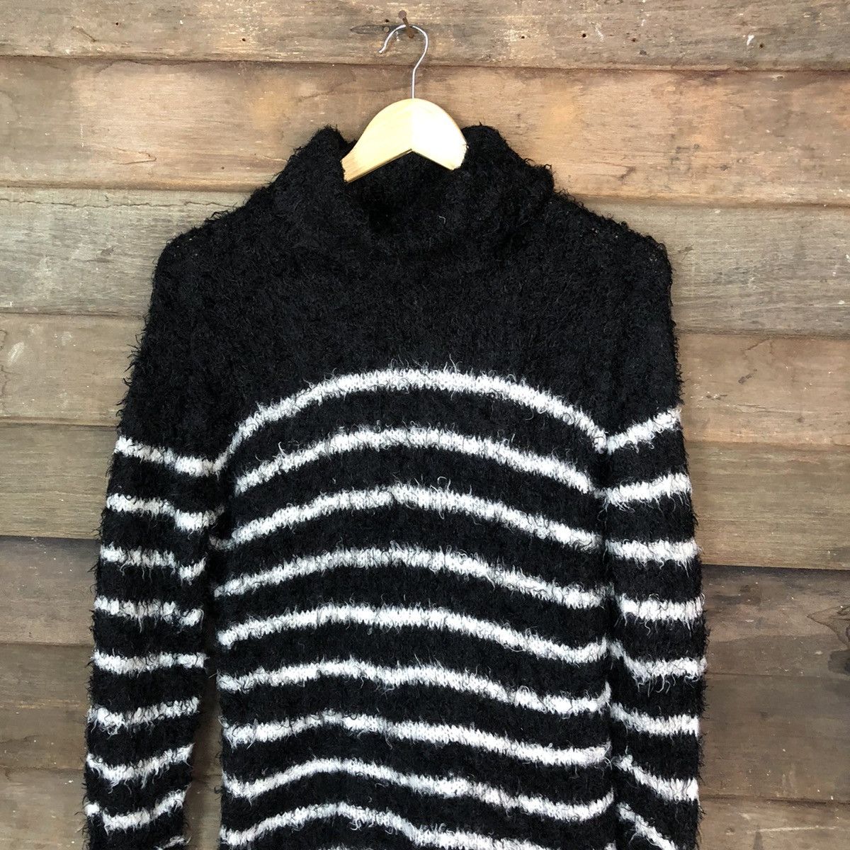 Homespun Knitwear × Japanese Brand × OVER THE STRiPES Suggestion Shag Shaggy Fur Mohair Knitwear #7037 Size M / US 6-8 / IT 42-44 - 2 Thumbnail