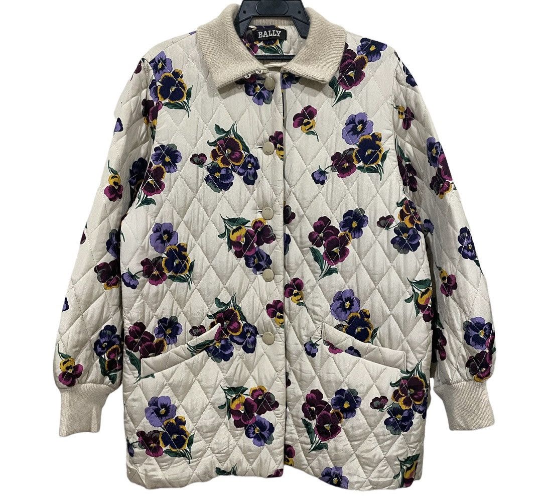 Grail💥 Vintage 90s Bally Quilted Floral Cashmere Jacket