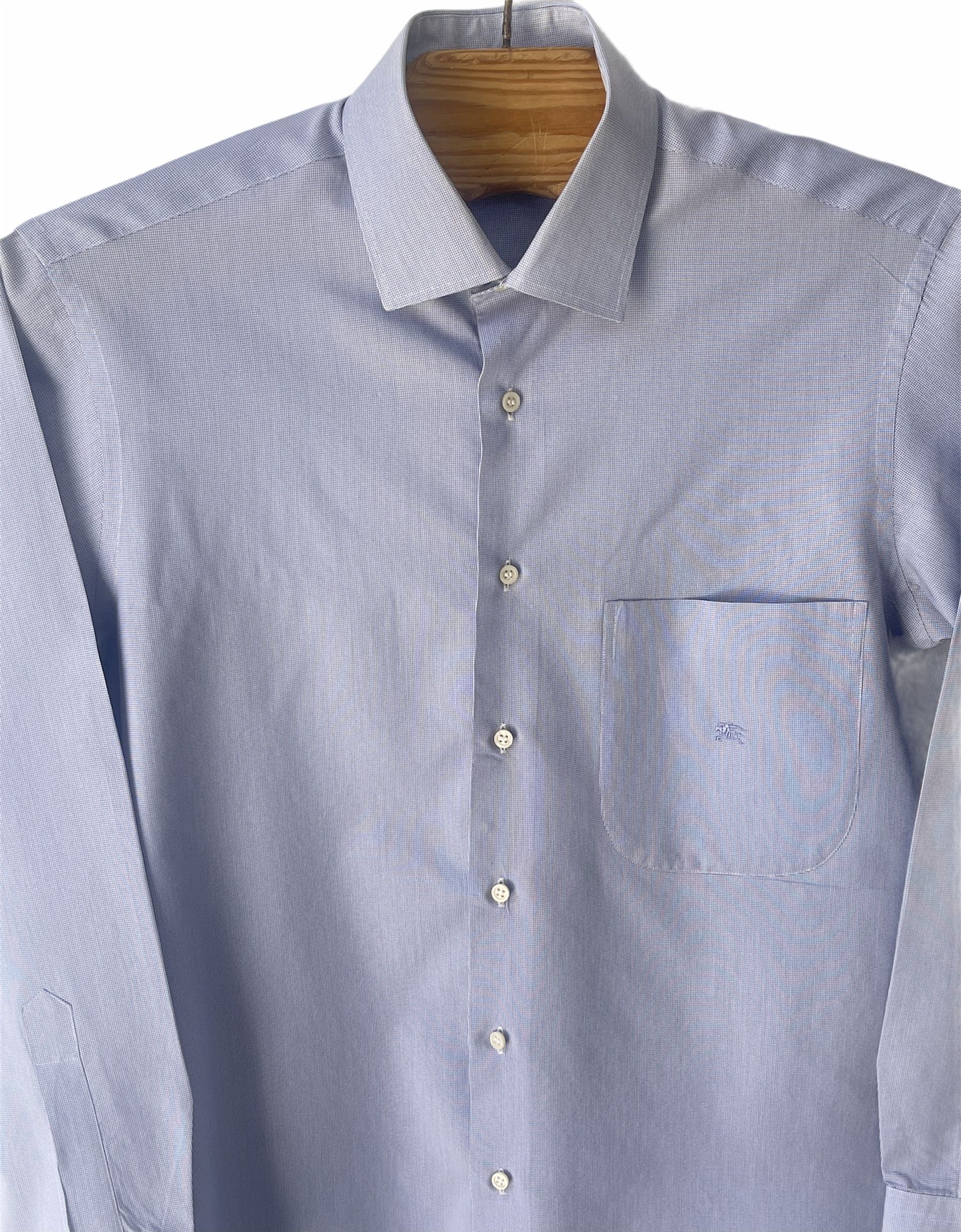 🔥 Burberrys plaid checkered shirt cotton blue rare L